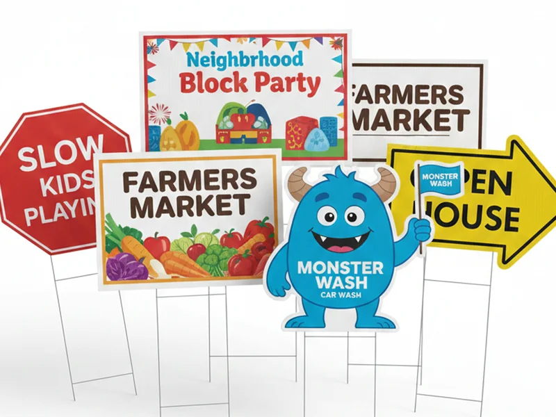 Coroplast - Die-Cut Yard Signs (1 Side)